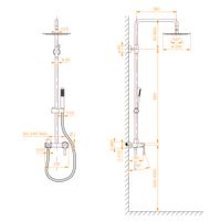 Душевая стойка RGW SP-31-G Золото Головной душ/Смеситель (Ручной душ.Шланг 1,5 м.) арт-51140131-06 — фото 6, Душевые стойки