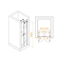 Душевая дверь  60*195 RGW PA-104-B Чёрный/Прозрачное/6 мм (EasyClean) арт-060810406-14 — фото 3, Распашные душевые двери