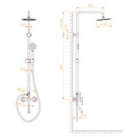 Душевая стойка RGW SP-24-S Сатин Головной душ/Смеситель (Ручной душ.Шланг 1,5 м.) арт-59140124-13 — фото 7, Душевые стойки