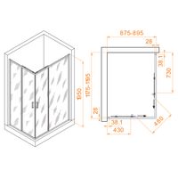 Душевой уголок  90*120*195 RGW PA-246-B Прямоуг./Чёрный/Прозрачное/6 мм (Easy) арт-030824692-14 — фото 3, Прямоугольные душевые уголки