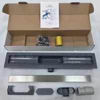 Душевой лоток Drain Leo-11-80 прямой 800 хром Ø 40 мм на ножках, с переходником 40/50 арт-60211180-01 — фото 7, Душевые лотки