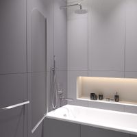 Шторка на ванну  70*140 RGW SC-109 (140) Хром/Прозрачное/6 мм арт-4111109107-11 — фото 2, Шторки для ванной распашные