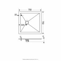 Душевой поддон квадратный RGW ST-G 75x75, каменный, графит, арт-16152075-02 — фото 12, Душевые поддоны из искусственного камня