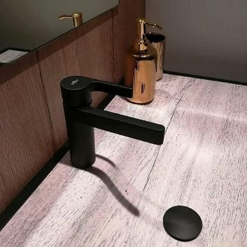 Смеситель для раковины Webert DoReMi DR830102560 Черный матовый — фото 4, Смесители для раковины