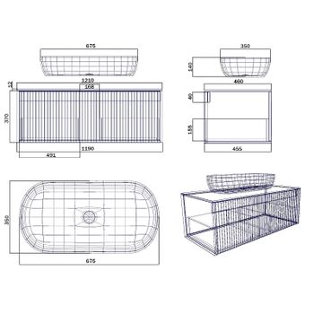 Столешница под раковину SanVit Ханекс S-008 120 hanex120 Белая — фото 4, Столешницы под раковину