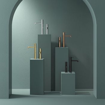 Смеситель для раковины Teska Atlas Leo L E5729 Розовое золото — фото 2, Смесители для раковины