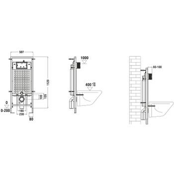 Комплект унитаза Damixa Jupiter  DX77C1738SC с сиденьем Микролифт и инсталляцией WeltWasser WW Marberg 507 10000005949+10000005952 с клавишей смыва Хром глянцевый — фото 10, Комплекты унитаз + инсталляция