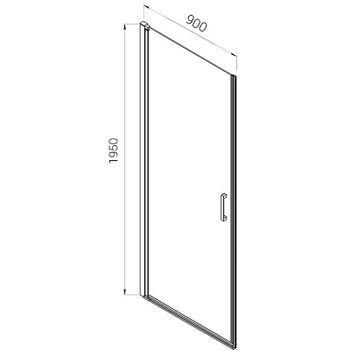 Душевая дверь Vincea Alpha 90 VDP-3AL900CLGM профиль Вороненая сталь стекло прозрачное — фото 7, Распашные душевые двери