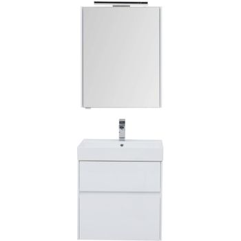 Комплект мебели для ванной Aquanet Бруклин 60 207803 подвесной Белый глянец — фото 1, Комплекты мебели для ванной