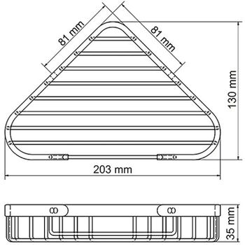 Полка корзина WasserKRAFT K-733W угловая Белая — фото 4, Полки для ванной и душа