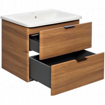 Тумба с раковиной Veedi Wooden 80 14000018 подвесная Орех — фото 3, Тумбы с раковиной