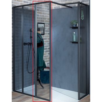 Душевая стенка Jacob Delafon Nouvelle Vague 40 E94WI40-MZ профиль Черный матовый стекло зеркальное — фото 1, Боковые стенки