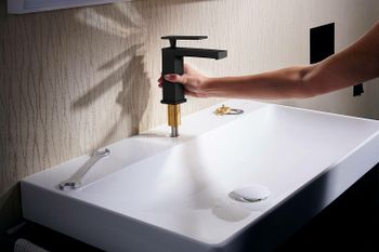 Смеситель для раковины Hansgrohe Tecturis E 73010670 Черный матовый — фото 3, Смесители для раковины