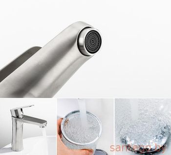 Смеситель для раковины Frap H48 F1048 Сатин — фото 3, Смесители для раковины