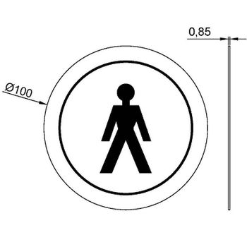 Табличка Туалет мужской Nofer 16721.2.S Сатин — фото 2, Таблички для санузла и общественных мест