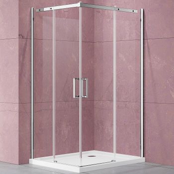 Душевой уголок Vincea Dice 100x100 VSS-4D100CL профиль Хром стекло прозрачное — фото 1, Квадратные душевые уголки