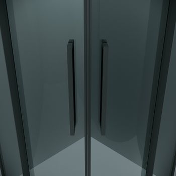 Душевой уголок Grossman Cosmo 100х100 301.K33.02.1010.21.10 профиль Черный матовый стекло тонированное — фото 8, Душевые уголки четверть круга