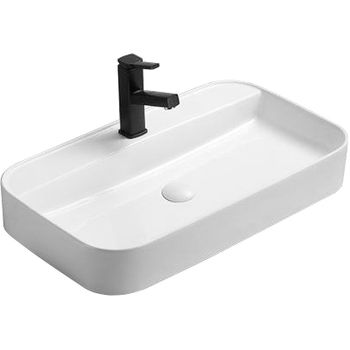 Раковина CeramaLux 70 78575 Белая глянцевая — фото 1, Раковины накладные