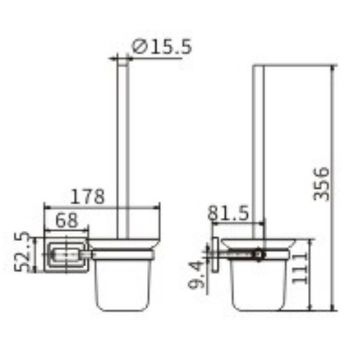 Ершик для унитаза CeramaLux Gamma 12313 Хром — фото 2, Ершики для унитаза