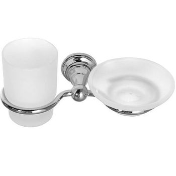 Стакан и мыльница Sapho Diamond 1317-04 Хром — фото 1, Мыльницы