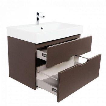 Тумба под раковину Creto Malibu 80 7-1078C подвесная Chocolate — фото 3, Тумбы под раковину