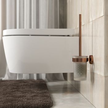 Ершик для туалета WasserKRAFT Asphe K-77727 Розовое золото — фото 2, Ершики для унитаза