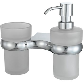 Дозатор для жидкого мыла WasserKRAFT Berkel K-6889 со стаканом для зубных щеток Хром — фото 1, Дозаторы