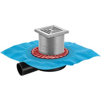 Душевой трап Berges Zentrum Uno 150x150 090372 с решеткой Хром матовый — фото 1, Трапы для душа