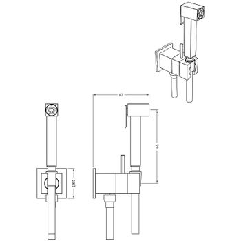 Гигиенический душ со смесителем Graffio Namir KSPAQ101-09NEO Черный матовый — фото 2, Гигиенические души