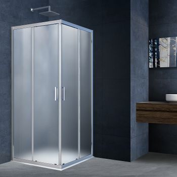 Душевой уголок Vincea Alpha 100x100 VSS-3AL100MT профиль Хром стекло текстурное — фото 1, Квадратные душевые уголки