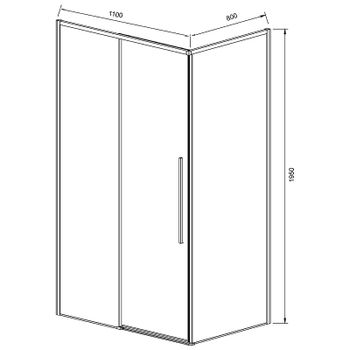 Душевой уголок Vincea Slim-N 110x80 VSR-4SN8011CLGM профиль Вороненая сталь стекло прозрачное — фото 6, Прямоугольные душевые уголки