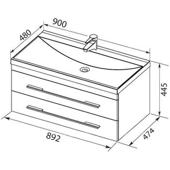Тумба под раковину Aquanet Верона 90 272424 подвесная Белая матовая — фото 9, Тумбы под раковину