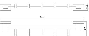 Вешалка для полотенец Belz B903 B90315-5 Черная матовая — фото 2, Крючки для полотенец