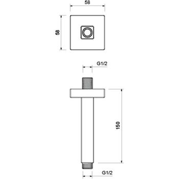 Кронштейн для верхнего душа Aquatek AQ2172MB Черный матовый — фото 2, Кронштейны для верхнего душа