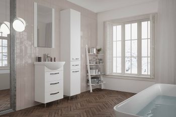 Тумба под раковину Aquaton Ария 50 Н 1A140201AA010 Белая — фото 5, Тумбы под раковину