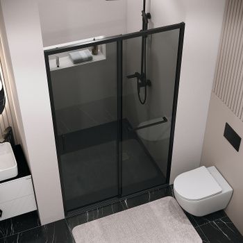 Душевая дверь Grossman Style 130 100.K33.05.130.21.10 профиль Черный матовый стекло тонированное — фото 4, Раздвижные душевые двери