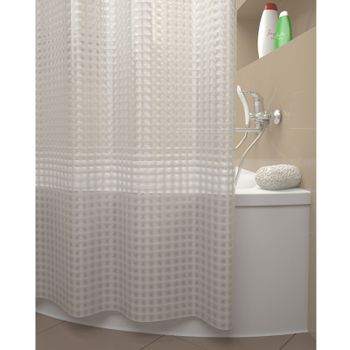 Штора для ванны Iddis Stereo Square 180x200 Прозрачная — фото 1, Шторы для ванной