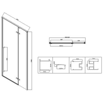 Душевая дверь Vincea Slim-N 90 VDPH-5SN900CLGM профиль Вороненая сталь стекло прозрачное — фото 5, Распашные душевые двери