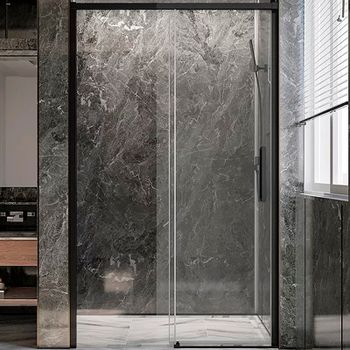 Душевая дверь Veconi Premium Trento PTD-40B 120 PTD40-B-120-01-C4 профиль Черный матовый стекло прозрачное — фото 1, Раздвижные душевые двери