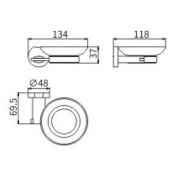 Мыльница CeramaLux Loft 53904 Хром — фото 2, Мыльницы