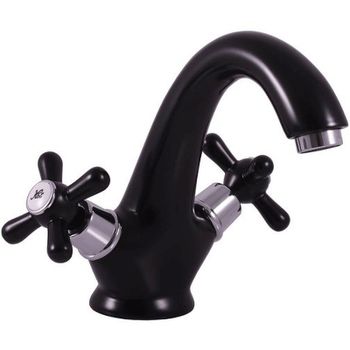 Смеситель для раковины Rav Slezak Morava retro MK128.5CMATC Черный матовый Хром — фото 1, Смесители для раковины