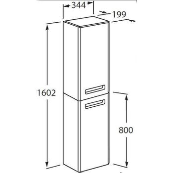 Шкаф пенал Roca The Gap 35 ZRU9302739 L подвесной Белый матовый — фото 3, Пеналы для ванной комнаты