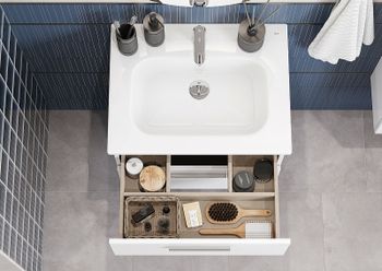 Тумба под раковину Roca Victoria 60 A857468806 подвесная Белый глянец — фото 12, Тумбы под раковину