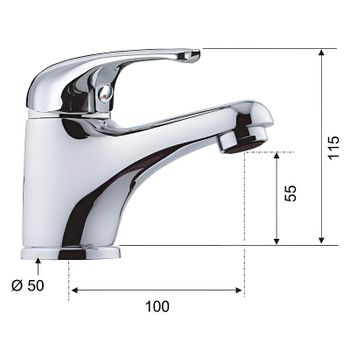 Смеситель для раковины Remer Серия 35 F11 Хром — фото 2, Смесители для раковины