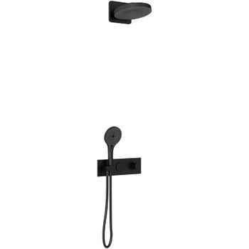 Душевая система Vincea Inspire VSFW-422TI1MB с термостатом Черная матовая — фото 1, Встраиваемые душевые комплекты