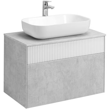 Тумба под раковину Aquaton Марбл 80 1A276201MH4C0 подвесная Слэйт Белый матовый — фото 5, Тумбы под раковину