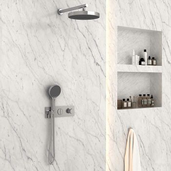 Душевая система Vincea Inspire VSFW-422TI2CH с термостатом Хром — фото 1, Встраиваемые душевые комплекты