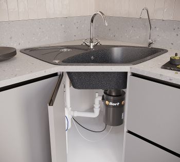 Кухонная мойка Domaci Бьелла DMC-10E GWS-10E-308 Черная — фото 6, Кухонные мойки