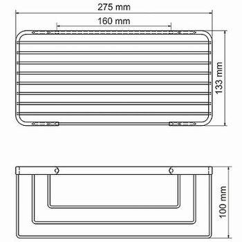 Полка корзина WasserKRAFT Exter K-744 Светлая бронза — фото 4, Полки для ванной и душа