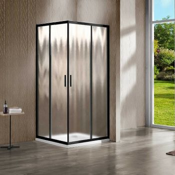 Душевой уголок Vincea Garda VSS-1G900CHB 90x90 профиль Черный стекло шиншилла — фото 1, Квадратные душевые уголки